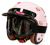 Casco Jet Moto Hombre Cascos De Motocicleta De Media Cara, Homologado ECE Cascos Ciclomotor, Cascos De Moto Retro Hombres Mujeres, Transpirable Cascos De Patinete Electrico 1,L=56-58cm