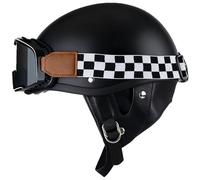 Casco Jet Moto Hombre Homologado ECE Cascos Scooter Abierto Hombre Mujer Cascos Moto Retro Cascos De Motocicleta Retro Estilo Alemán Casco Ciclomotor 1,XL=59-60cm