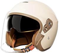 Casco Jet Motocicleta Vintage, Medio Casco Retro, Motocicleta Cara Abierta, Casco Motocicleta Cara Abierta 3/4, Doble Visera para Hombres y Mujeres, Aprobado por Dot/ECE B