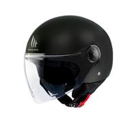 Casco Jet MT Street Solid A1 Negro Mate | Casco Jet Abierto | Unisex para Hombre y Mujer | Casco Scooter | Transpirable y Lavable | Talla L