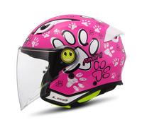 LS2, Casco Moto Jet para Niños FUNNY II PAWS Gloss Pink, S
