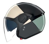 Casco Jet Nolan N20-2 VISOR BLOCCO 354 Nero / Avorio / Verde Grigio / Antracite