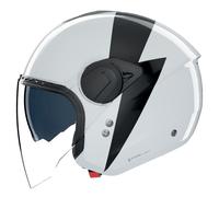 Nolan N20-2 Visor Impeto Casco a reacción, negro-blanco, tamaño S para Hombres