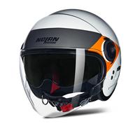 Casco Jet Nolan N21 Visor Blanco/Negro/NaranjaL Blanco,Negro,Naranja