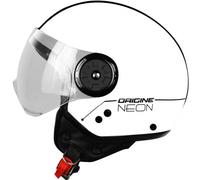 Casco Jet ORIGEN Neon Street Blanco Con Logo Negro Talla XL 61 62 CM