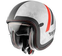 casco jet premier vintage platinum dr do92bm - gris / negro / rojo L