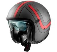 casco jet premier vintage platinum ex 92 bm - gris / rojo XL
