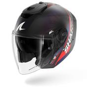 SHARK Casco abierto RS Jet Carbon Speed-Tech, carbono mate femenino, XL Negro/Gris/Azul/Rojo