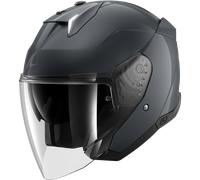 Shark Skwal i3 Jet Blank Casco Jet, negro-gris, tamaño S para Hombres