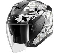 Casco Jet Shark SKWAL JET PRANZ Black White Gold