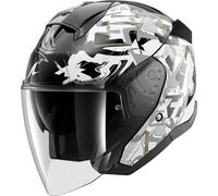 SHARK, Casco Moto Jet SKWAL JET PRANZ Black White Gold KWQ, XXL