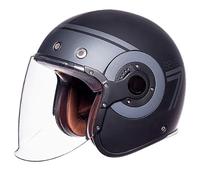 casco jet smk retro seven negro mate / gris XS