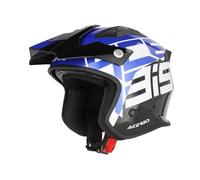Casco Jet Trial Off-Road Acer ria Negro Azul Blanco Brillo 22.06