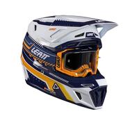 Leatt 8.5 V26 Casco de motocross con gafas, blanco-azul-naranja, tamaño L para Hombres