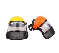 Casco ligero para jardín con visera de malla protectora, diseñado para máxima seguridad mientras se utiliza equipo de corte (cubierta de red separada)