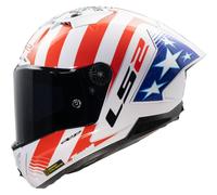 LS2 FF805 Thunder GP Baz Replica Carbon Casco, blanco-rojo-azul, tamaño M para Hombres