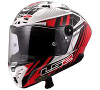 LS2 FF805 Thunder GP Perolari Replica Carbon Casco, blanco-rojo, tamaño 2XL para Hombres
