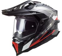 LS2 MX701 C Explorer Frontier G Casco de motocross, negro-rojo, tamaño XL para Hombres
