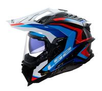 Casco LS2 MX701 EXPLORER CARBON FRONTIER II BLANCO AZUL-06 (brillo)