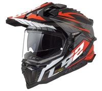 Casco LS2 MX701 Explorer Spire Negro-titanio-rojo M