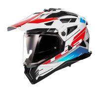 Casco LS2 MX702 Pioneer II Namib Blanco-azul-rojo S