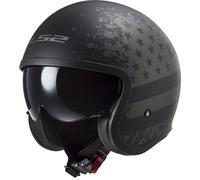 Casco LS2 OF599 Spitfire II Black Flag Mate-Negro y titanio S