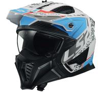 Casco LS2 OF606 Drifter Devor Mate-Blanco y azul M