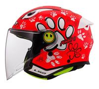 LS2 OF622 Funny II Paws Casco Jet para niños, rojo, tamaño S