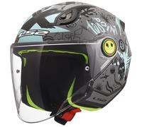 Casco LS2 OF622 Funny II Scribble Gris y azul M