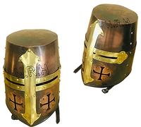 Casco medieval de caballeros templarios cruzados, casco de disfraz de caballero romano