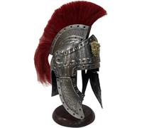 Casco Medieval de Centurión Romano Con Escudo de Caballero - Penacho, Guerrero Cruzado de Acero - Réplica LARP para Cosplay de Halloween
