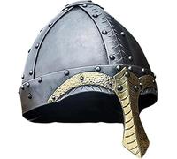 Casco medieval Norman Viking Armor Steel Knight Nasal LARP SCA Replica 18GA
