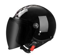 Casco Medio de Cara Abierta Vintage Motocicleta ECEDOT Homologado Classic Casco Moto Jet Abierto Custom Scooter Cascos Half-Helmet Moto con Visera para Mujer Hombre Adultos F,XL=61~62cm