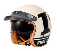 Casco Medio De Cara Abiertos Vintage DOTECE Homologado 3/4 Casco Moto Jet Abierto Scooter para Mujer Hombre Adultos con Visera Cascos Half-Helmet Cascos Motocicleta 26,L:59-60CM