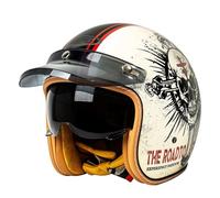 Casco Medio De Cara Abiertos Vintage DOTECE Homologado 3/4 Casco Moto Jet Abierto Scooter para Mujer Hombre Adultos con Visera Cascos Half-Helmet Cascos Motocicleta 16,XL:61-62CM