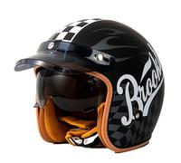 Casco Medio De Cara Abiertos Vintage DOTECE Homologado 3/4 Casco Moto Jet Abierto Scooter para Mujer Hombre Adultos con Visera Cascos Half-Helmet Cascos Motocicleta 20,L:59-60CM
