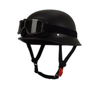 Casco Medio De Moto Retro con Gafas Cascos Half-Helmet Vintage ECEDOT Homologado Cascos Abiertos De Moto para Hombres Mujeres Casco Jet Motocicleta para Crucero Biker S,L:59-60CM
