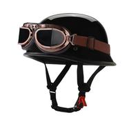 Casco Medio De Moto Retro con Gafas Cascos Half-Helmet Vintage ECEDOT Homologado Cascos Abiertos De Moto para Hombres Mujeres Casco Jet Motocicleta para Crucero Biker P,S:55-56CM