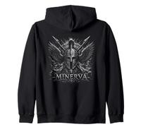 Casco Minerva, Diosa Romana, guerrera, alas y Lanza Sudadera con Capucha