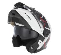Casco Modular Acerbis P/J Rider Visera Sombrilla Blanco Negro Rojo TAMAÑO S