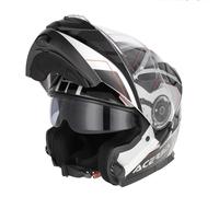 Casco Modular Acerbis Serel Adventure / Touring Negro Y Plata Talla S