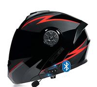 Casco Modular Cascos De Motocicleta Bluetooth, Casco Integral De Motocicleta Abatible hacia Arriba con Viseras Duales, Aprobado por ECE, Transpirable Y Cómodo, para Adultos