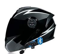 Casco Modular Cascos De Motocicleta Bluetooth, Casco Integral De Motocicleta Abatible hacia Arriba con Viseras Duales, Aprobado por ECE, Transpirable Y Cómodo, para Adultos