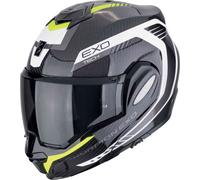 Casco modular de moto SCORPION EXO-TECH EVO CARBON COSY Negro-Amarillo neón