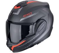 Casco modular de moto SCORPION EXO-TECH EVO CARBON COSY Negro mate Rojo