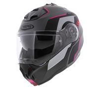 Casco modular de motocicleta Caberg Duke Evo Move mate negro gris rosa