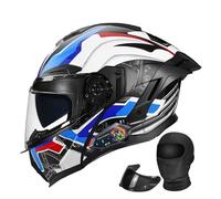 Casco Modular de Motocicleta con Bluetooth, Integral, abatible, con Doble Visera, Certificado Dot ECE 22.06, Altavoces y micrófono Integrados, ventilación Ligera for Hombres y Mujeres.(F,M57~58CM)