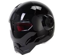 Casco Modular de una Pieza Iron Man para Moto, Cascos Modular para Adultos, Hombres y Mujeres, ventilado, con reducción de Ruido y Seguridad. L/59-60cm