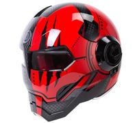Casco Modular de una Pieza Iron Man para Moto, Cascos Modular para Adultos, Hombres y Mujeres, ventilado, con reducción de Ruido y Seguridad. L/59-60cm
