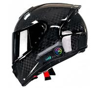 Casco Modular Fabricado En Fibra De Carbono, Casco Integral Bluetooth, con Visera, Casco Integral De Moto Homologado ECE, Transpirable Y Cómodo, para Adultos, Mujeres Y Hombres A,L59-60CM